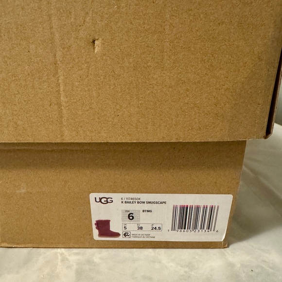 New Women’s Pink Ugg K Bailey Bow Boots Magenta Size 6 - Picture 5 of 5